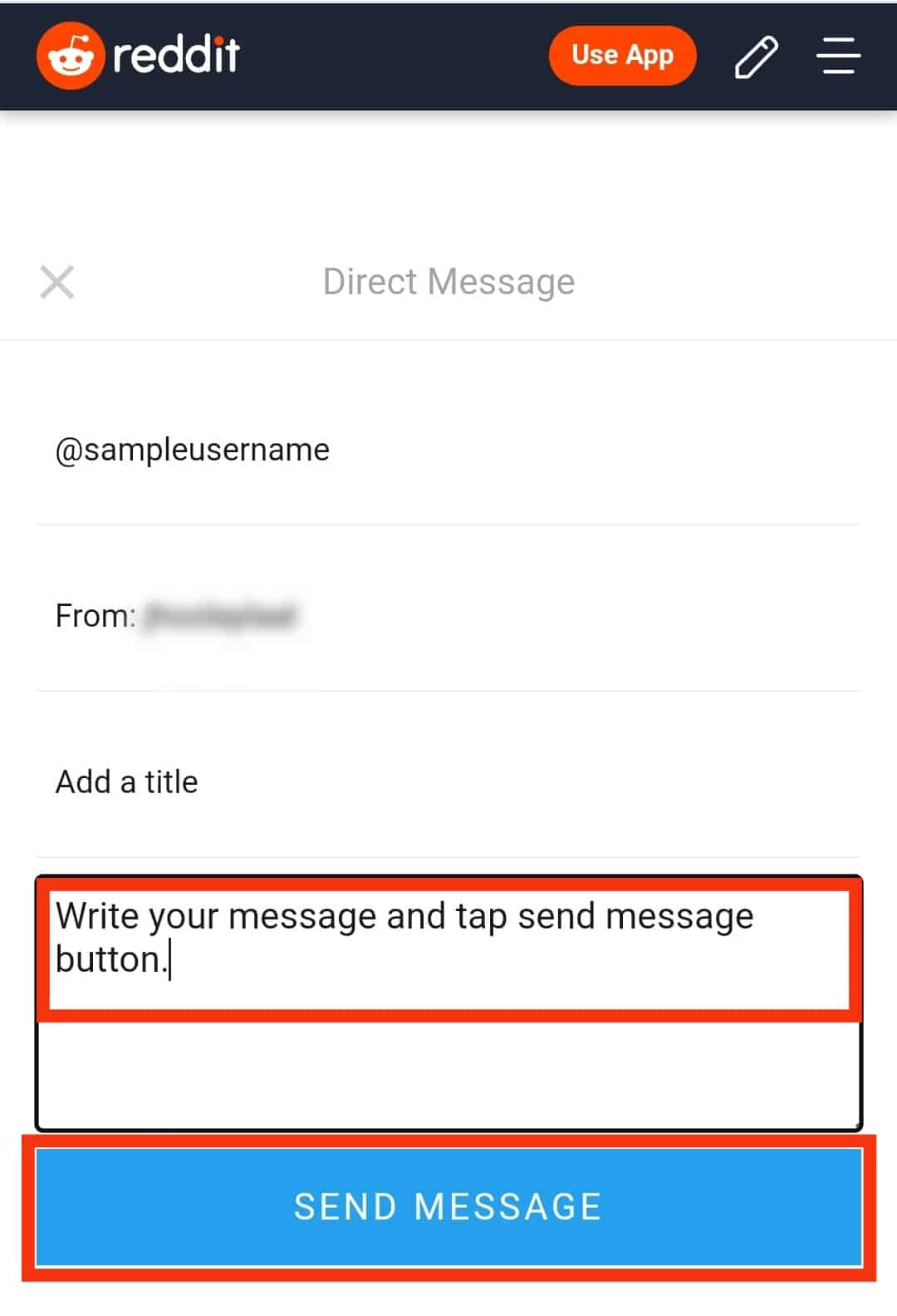 Click Send Message