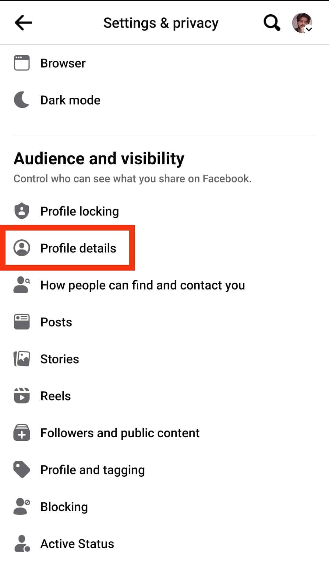 Click On Personal Details Option
