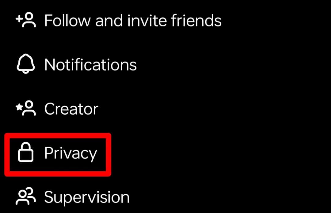 Click On Privacy In Setting Instagram