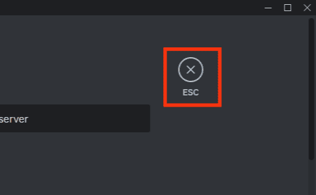 Click On The Esc Icon