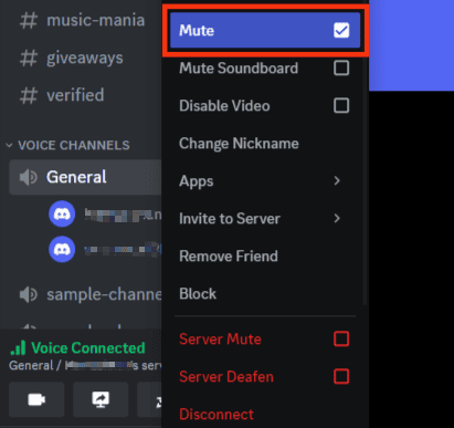 Click On The Mute Option