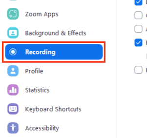 Click On The Recordings Tab