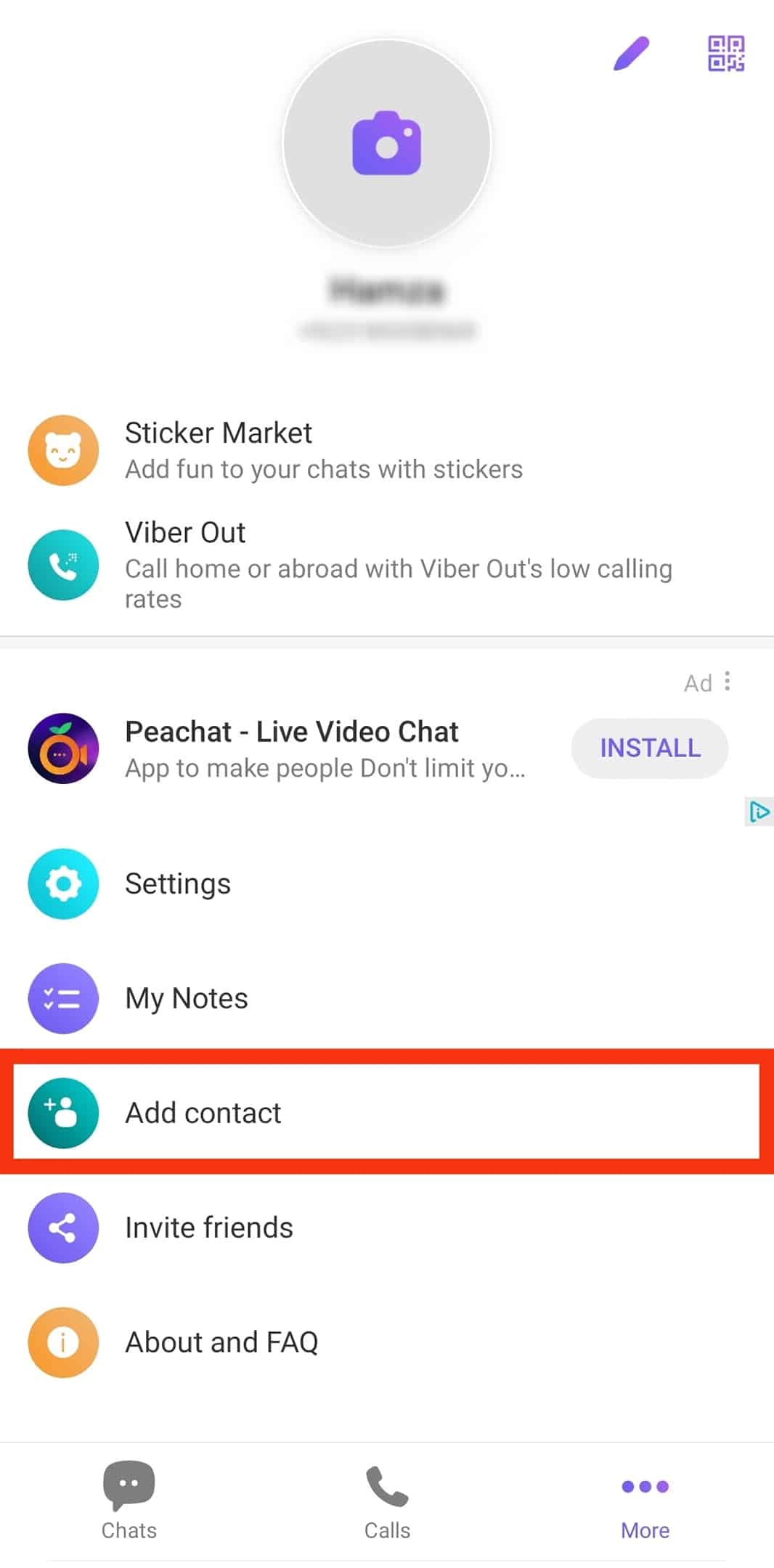 Click The Add Contact Button