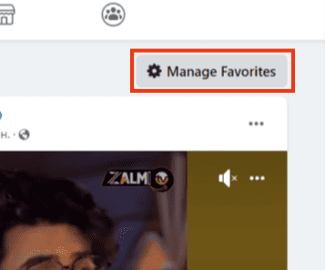 Click The Manage Favorites Button