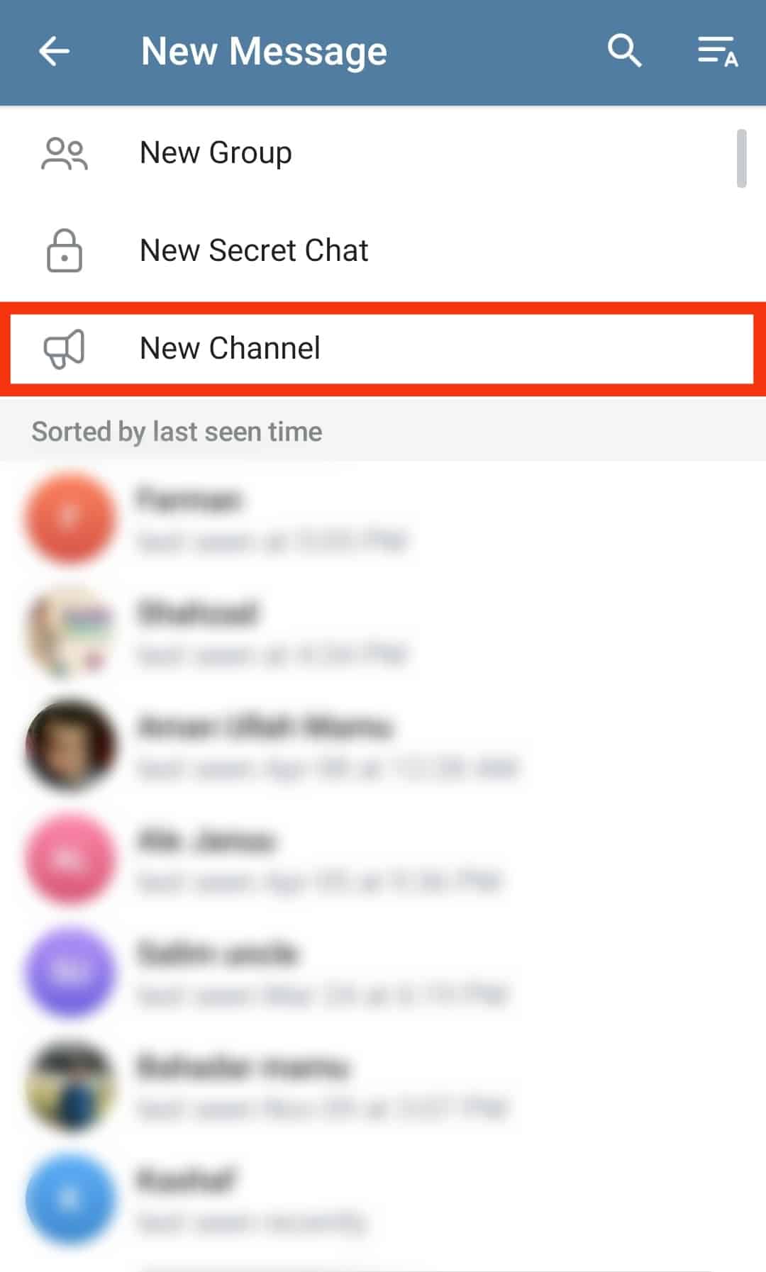 Click The New Channel Option