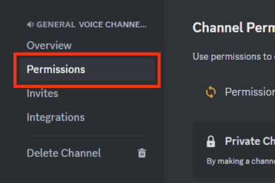 Click The Permissions Option