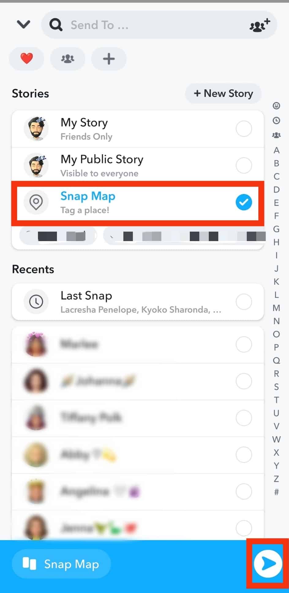 Click The Snap Map