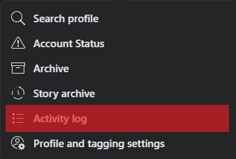 Click On The Activity Log