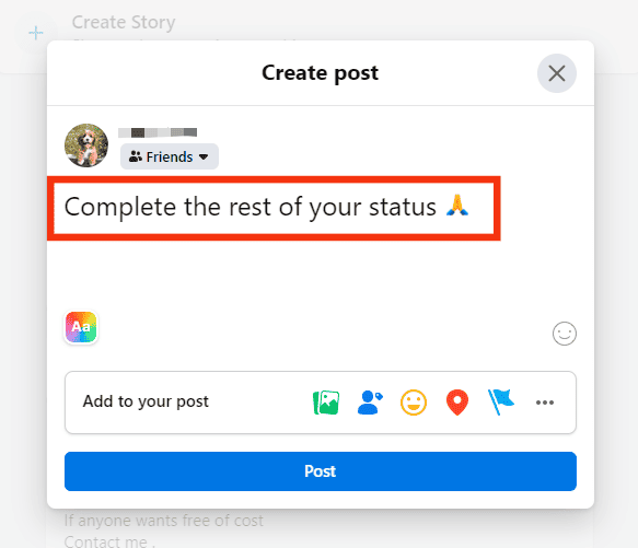 Complete The Rest Of The Status