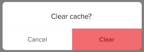 Confirm clear cache on TikTok Android