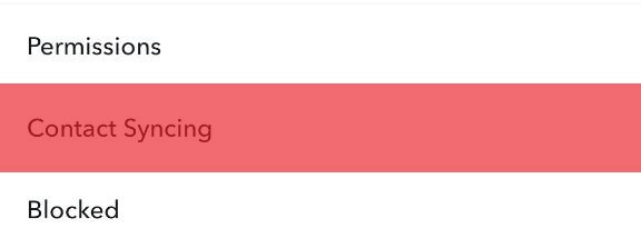 Contact Syncing Option In Snapchat Settings