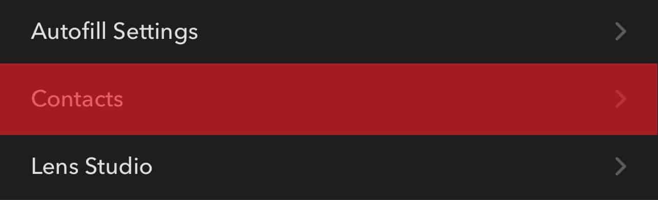 Contacts In Snapchat Settings