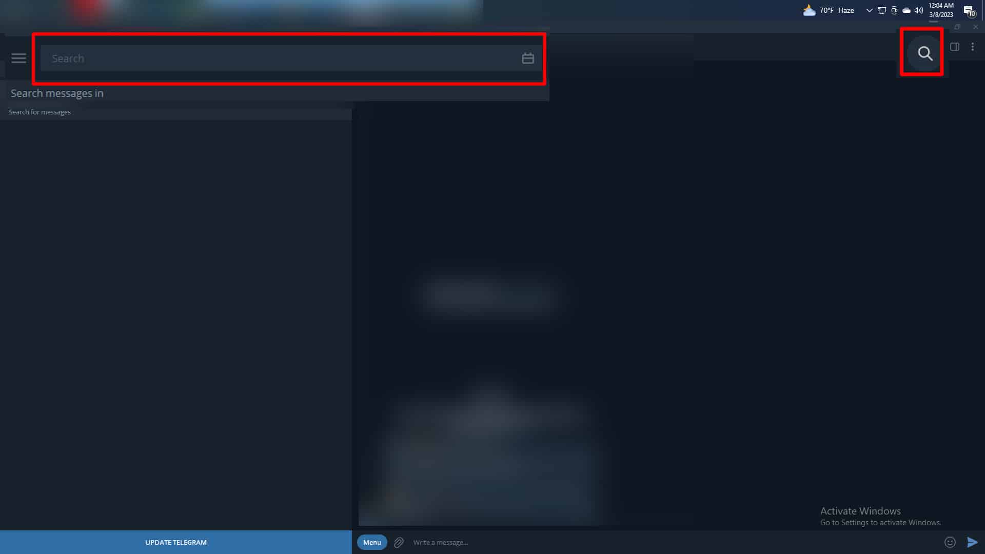 Telegram Search Bar