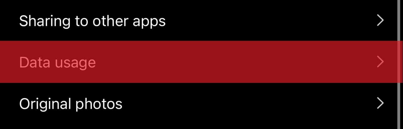 Data Usage Option In Instagram Settings