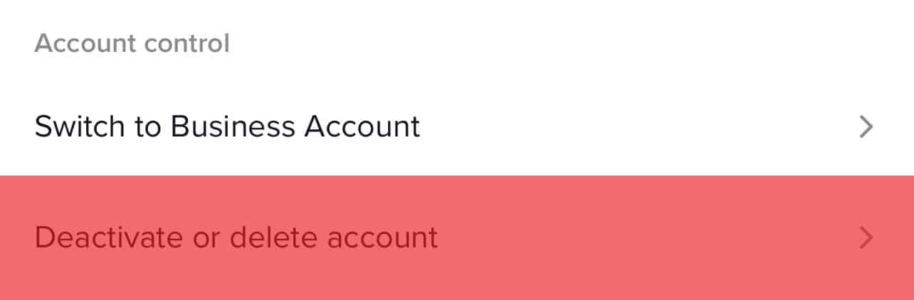 Deactivate Or Delete Account Option On Tiktok