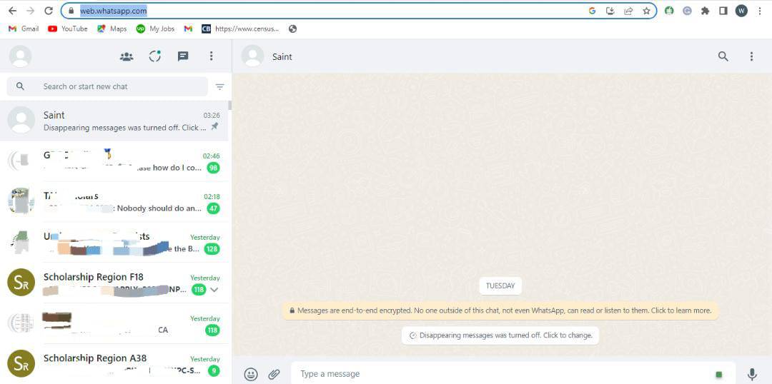 Desktop Whatsapp Chat