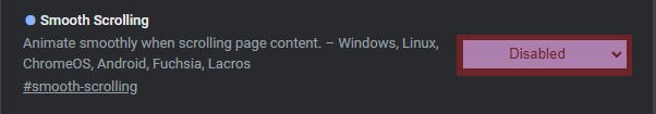 Disable Smooth Scrolling In Google Chrome