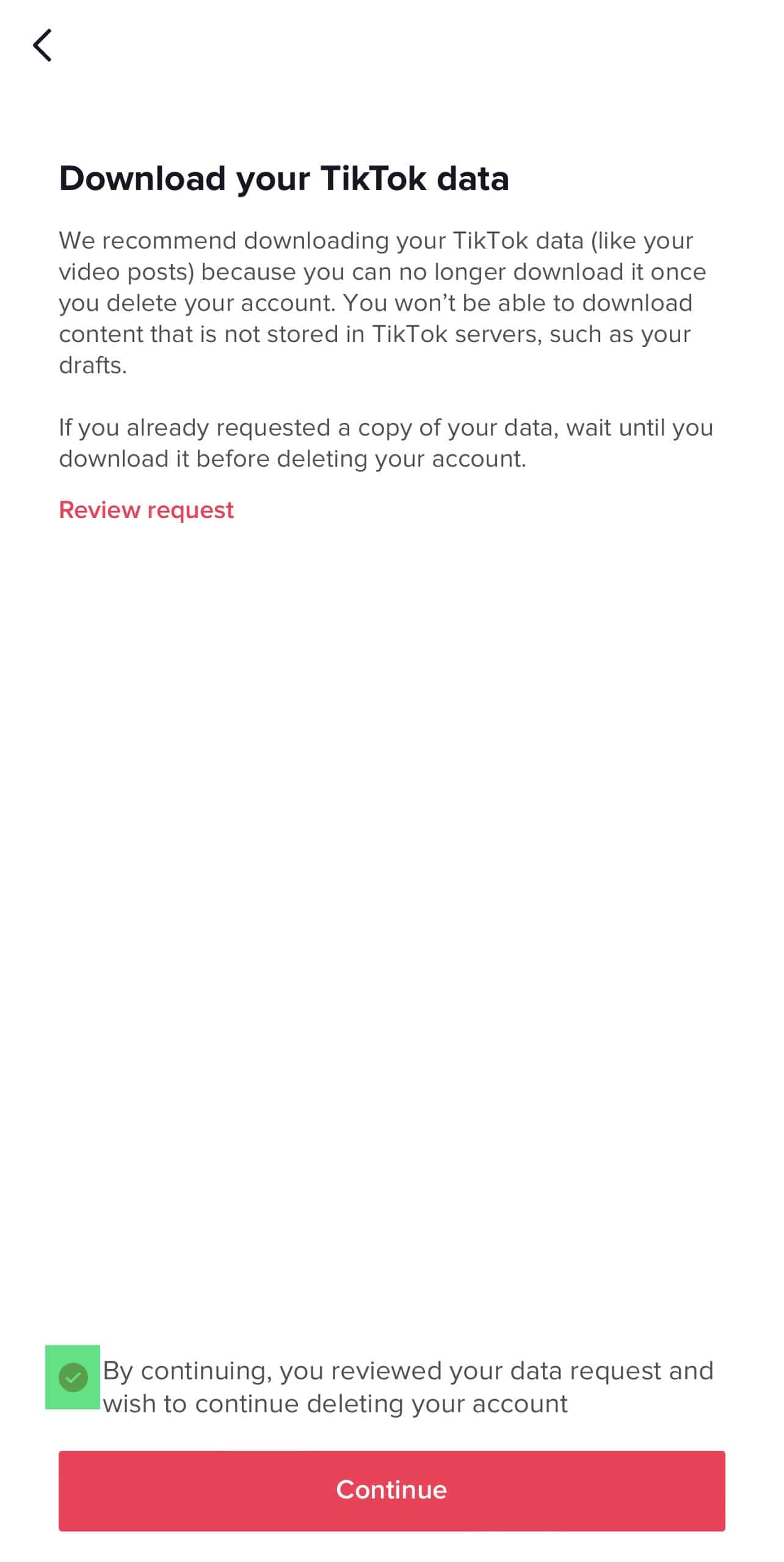 Download Tiktok Data While Deleting Account