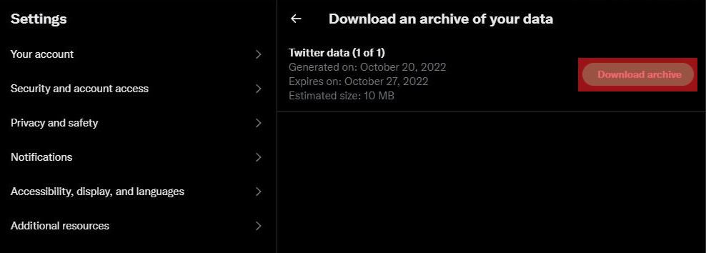Download The Correct Archive On Twitter