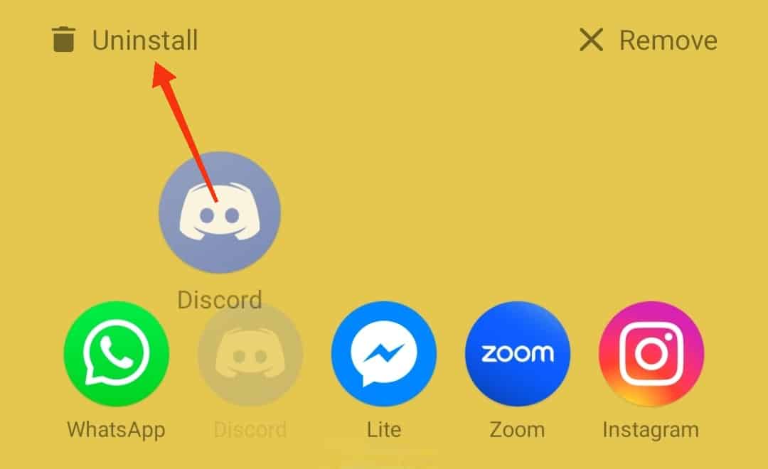 Drag The Icon To The Uninstall Option