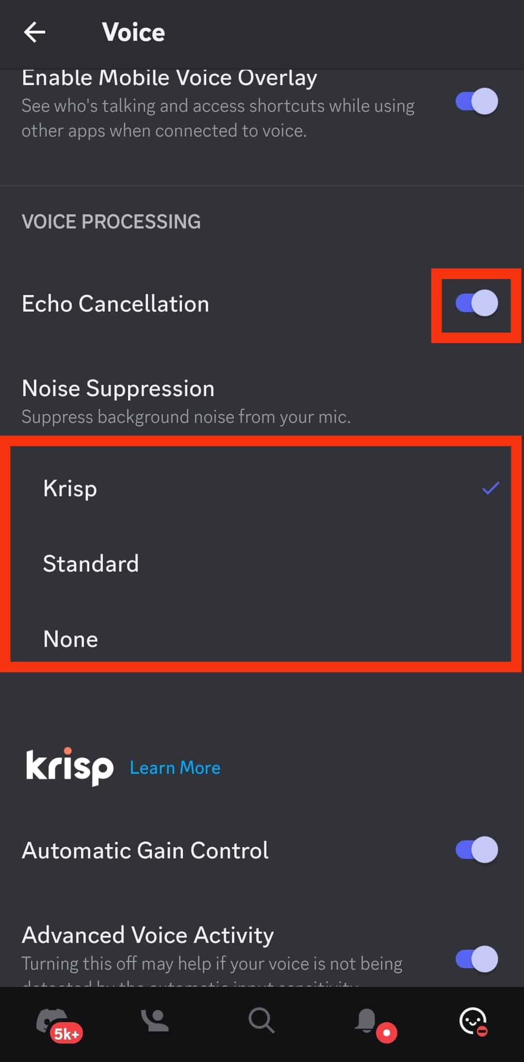 Enable The Noise Suppression And Echo Cancellation Options