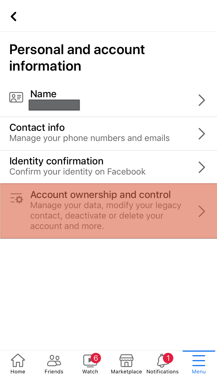 Facebook Account Ownership And Control