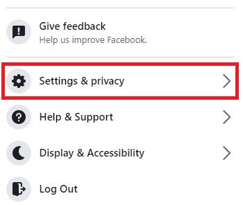 Facebook Dropdown Options