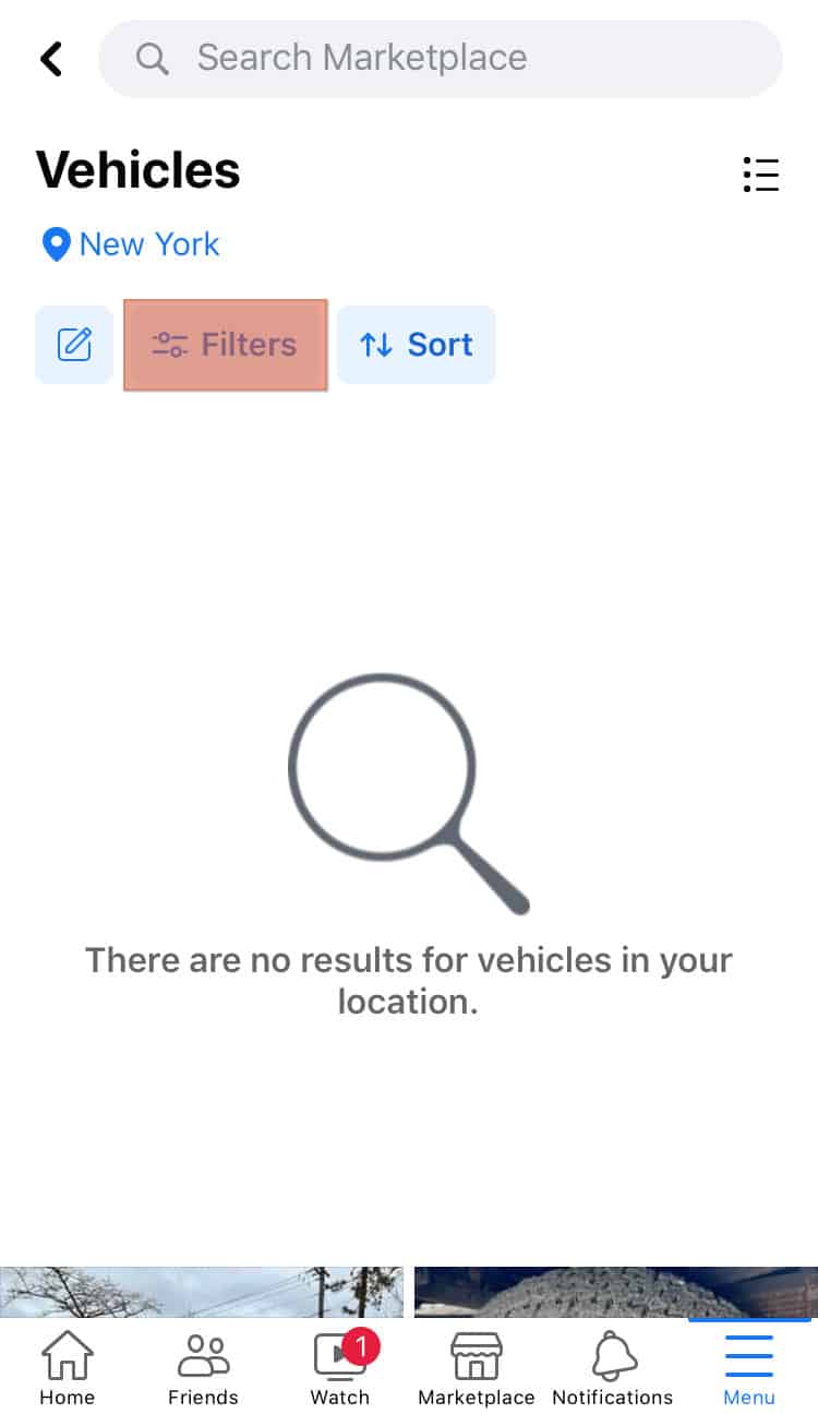 Facebook Marketplace Filters