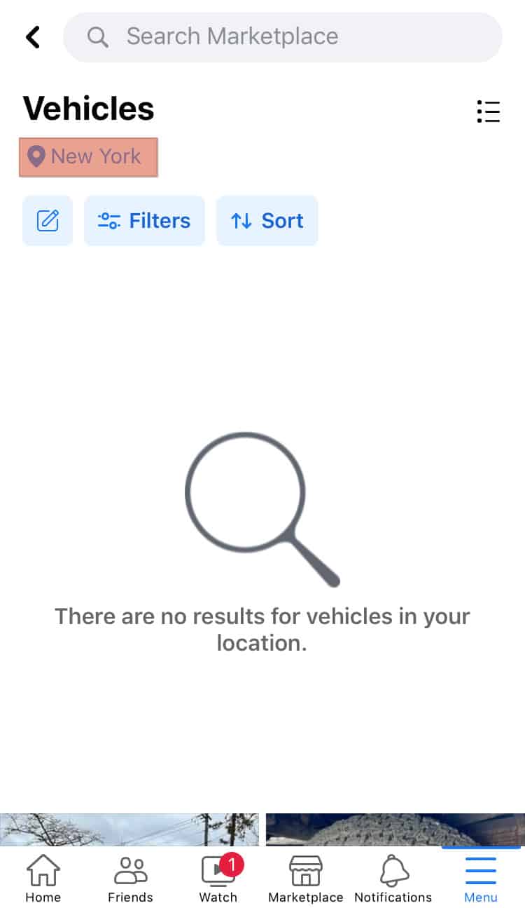 Facebook Marketplace Location