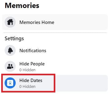 Facebook Memories Hide Dates