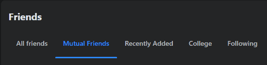 Facebook Mutual Friends Tab