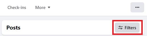Filters Button On Friend Facebook Profile