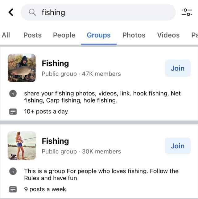 Finding Facebook Groups