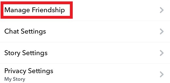 Friends Profile Menu Options Snapchat
