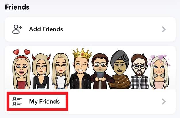 Friends Section On Snapchat