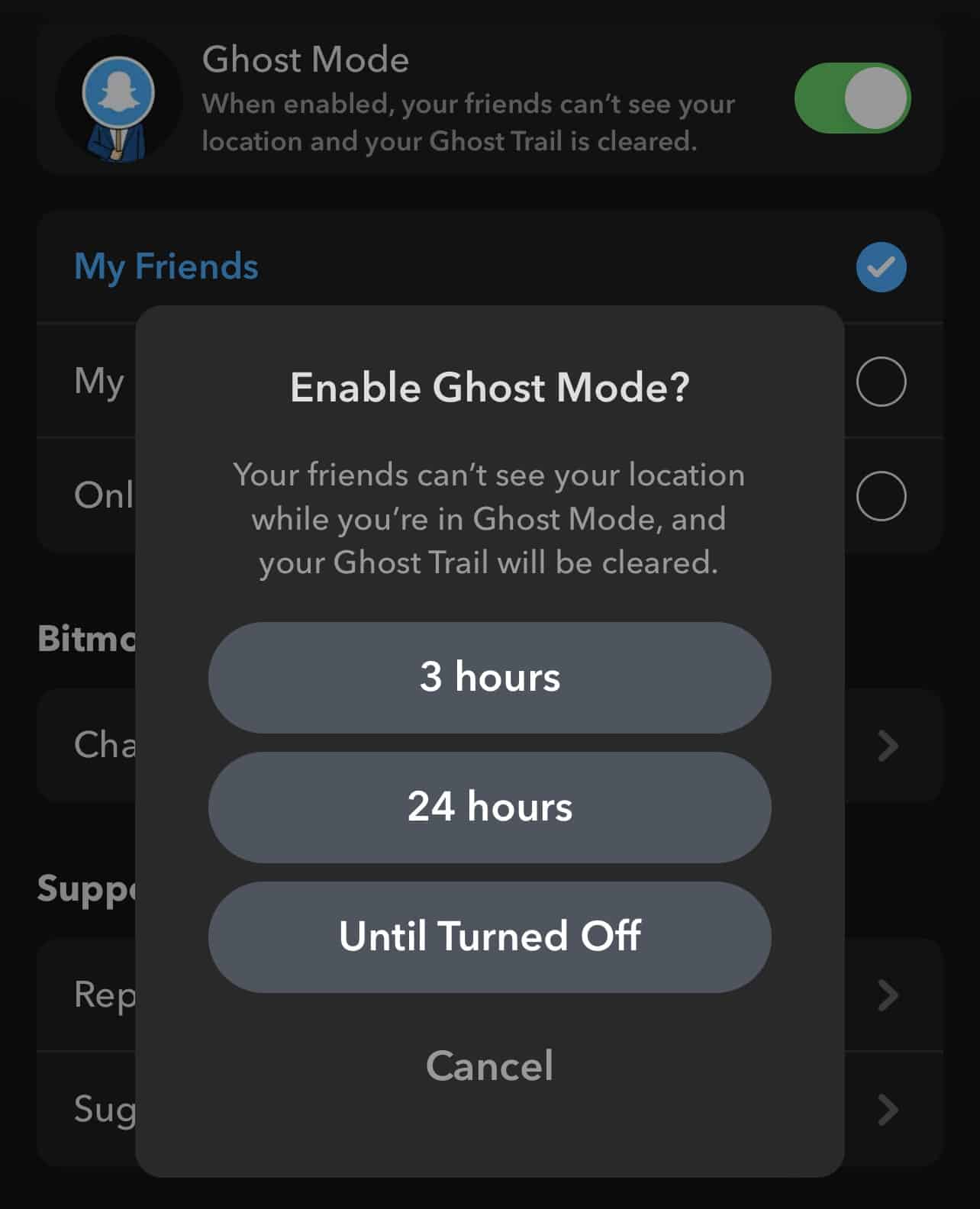 Ghost Mode Period On Snapchat