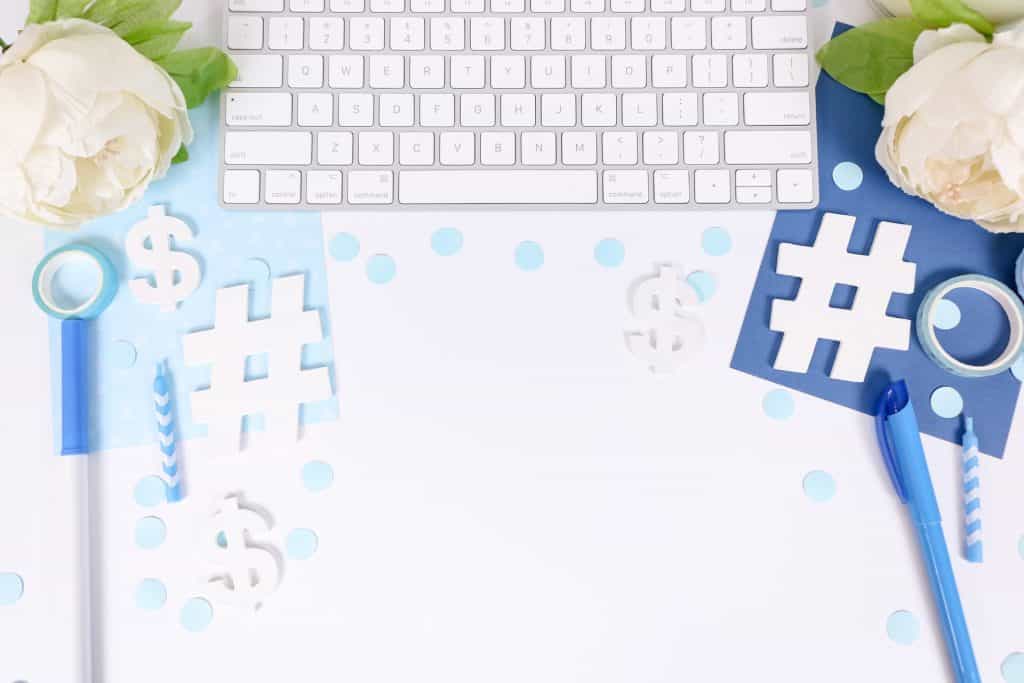 Hashtags Next To A Keyboard