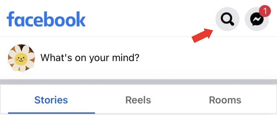 Tap The Magnifying Glass Icon On Facebook