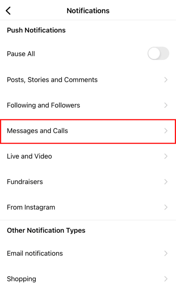 Navigate To The Messages And Calls Section On Instagram