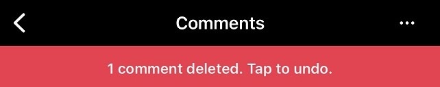 Instagram Comment Deleted