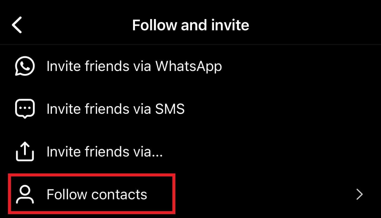 Instagram Follow Contacts