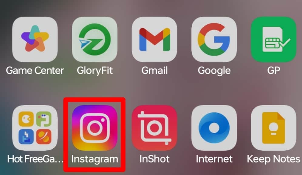 Icono de Instagram en un teléfono Android