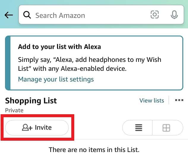 Invite Someone to Amazon Wish List