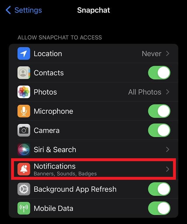 Ios Snapchat Settings