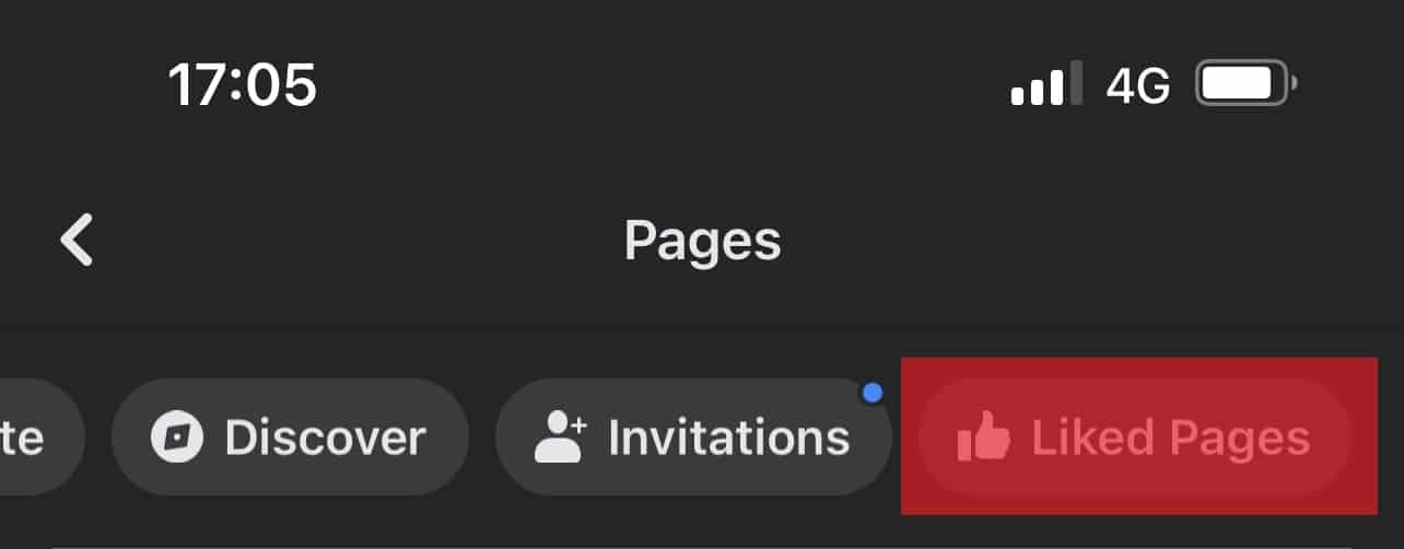 Liked Pages Button On Facebook App