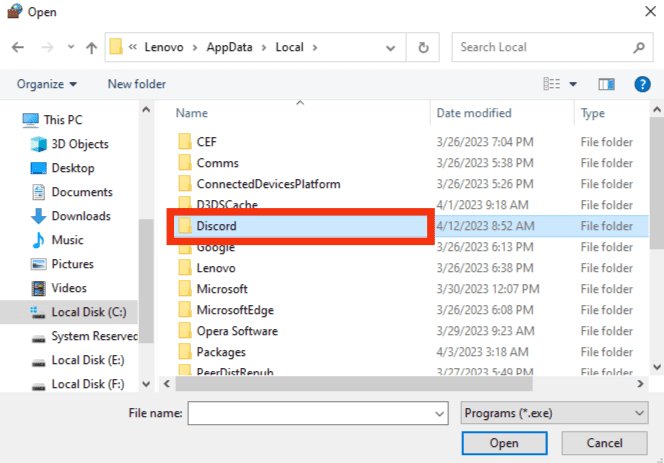 Locate The Folder Where You Installed Discord