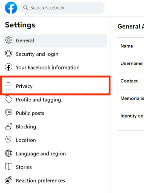 Locate The Option For Privacy