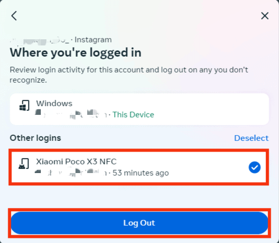 Log It Out Instantly By Selecting It And Clicking On The Log Out Button