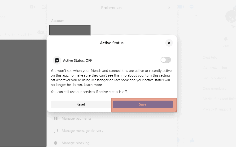 Messenger Active Status Off Save