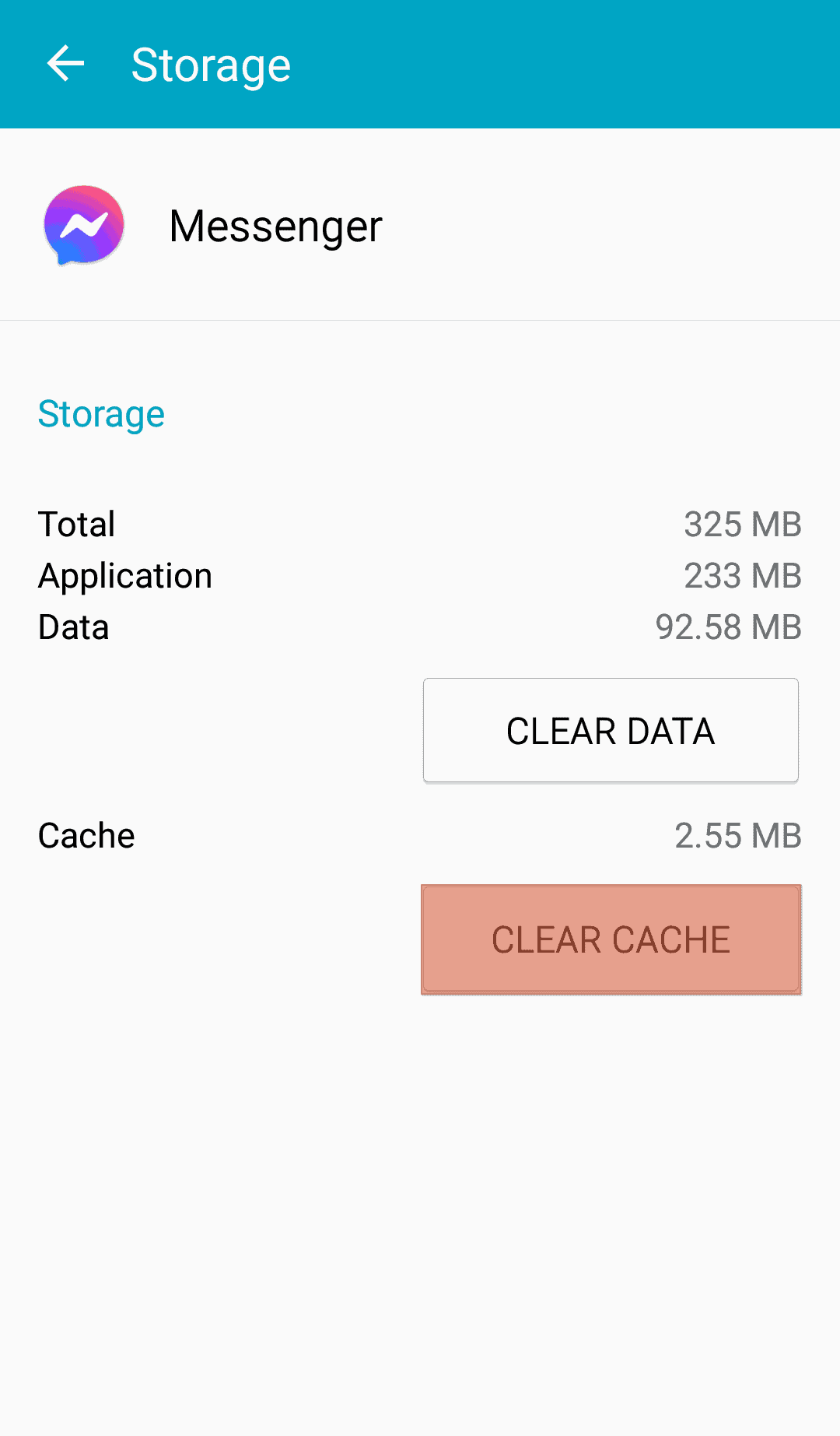 Messenger Clear Cache